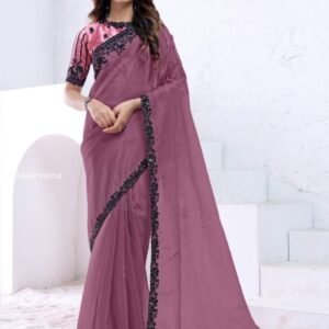 Party Wear Deep Purple Saree Collection By Mahotsav