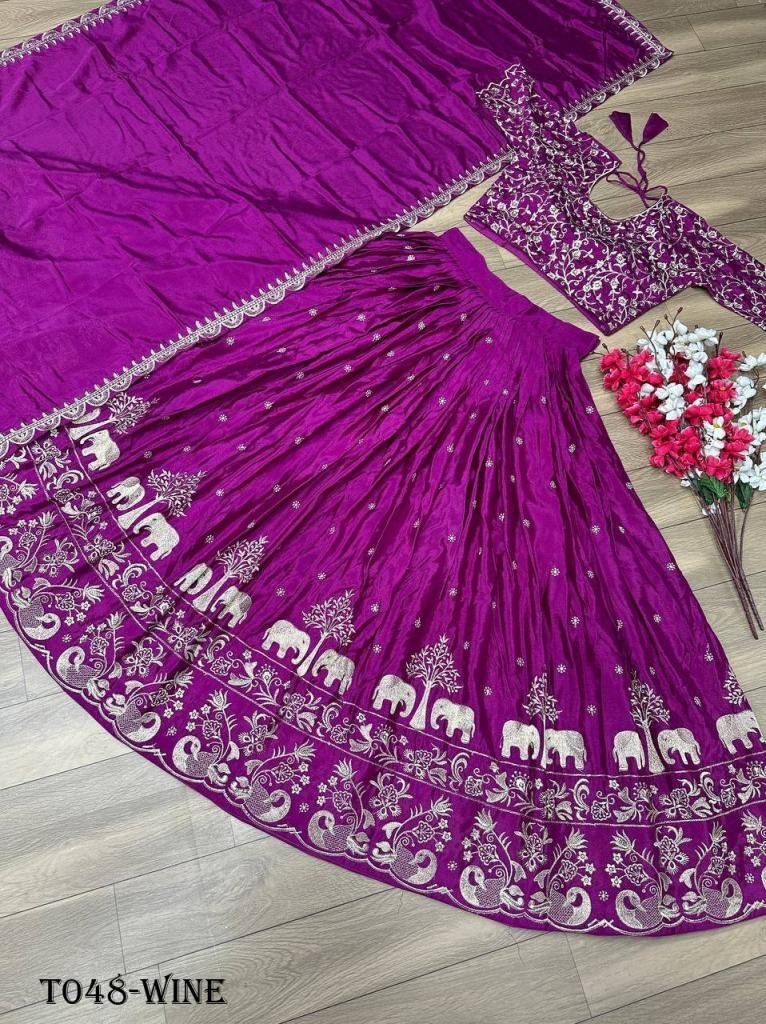party wear embroidery print ch 1718169597 Party Wear Embroidery Chinon Lehenga Choli