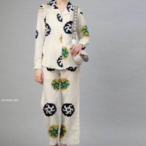 Party Wear Imported Magic Cotton Off White Co ord Set
