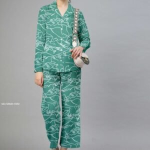 Party Wear Imported Magic Cotton Sea Green Co ord Set