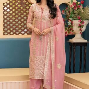 Party Wear Pink Kurti Eid Collection