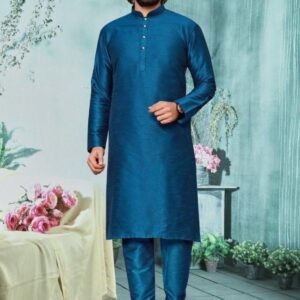 Party Wear Men Firoji Silk Kurta With Pajama