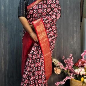 Party Wear Red Pure Dola Silk Saree For Women