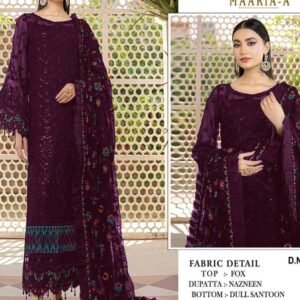 Party Wear Wine Pure Georgette Salwar Suit