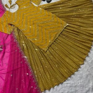 Party Wear Yellow Georgette Lehenga Choli