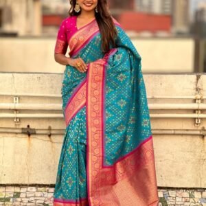Patola Silk Sarees With Meenakari Ikkat Weaves