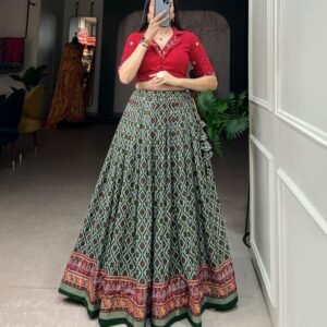 Patola With Foil Print Cotton Lehenga Co ord Set