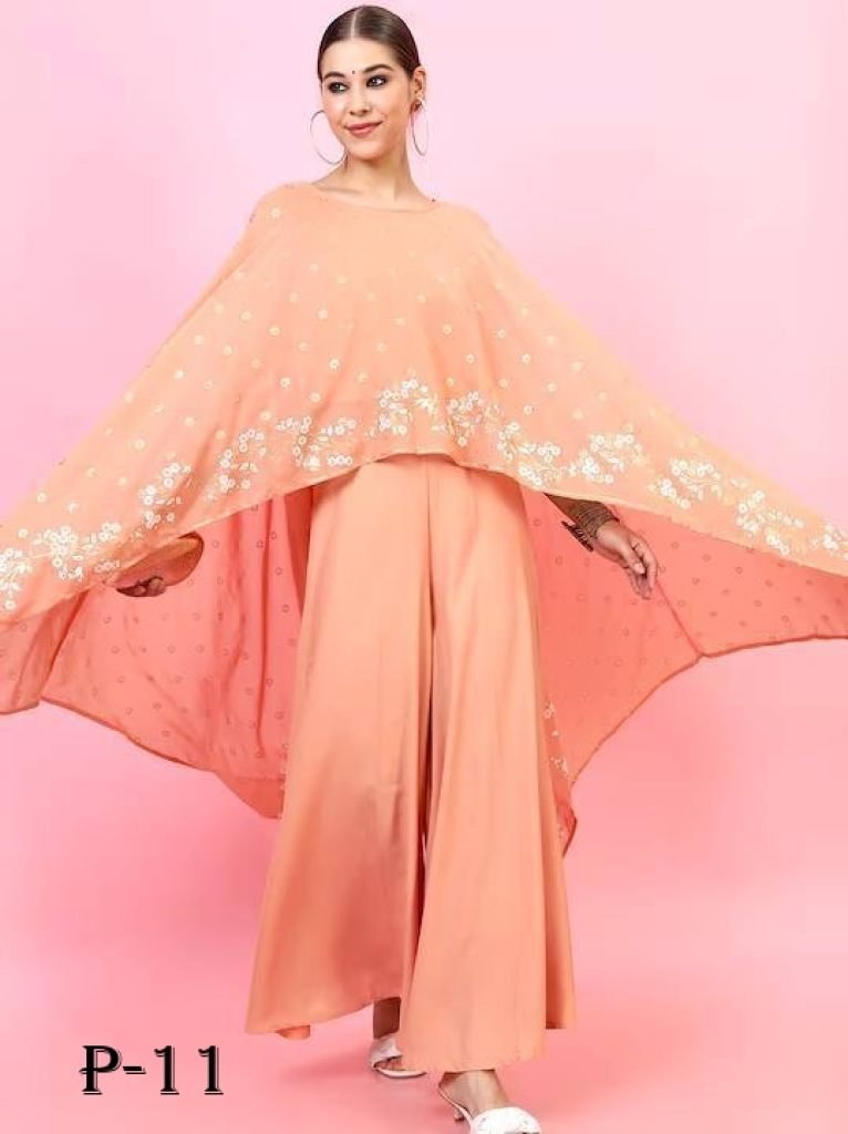 peach pounch top and plazza se 1718171702 Peach Pounch Top and Palazza Set