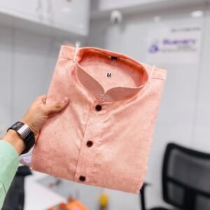 Peach Sequence J Card Silk Men Kurta With Payjama