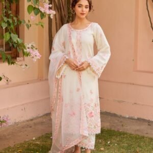 Pink Chanderi Silk Embroidery Kurta Set