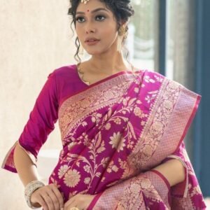 Pink Designer Soft Banarasi Katan Silk Saree