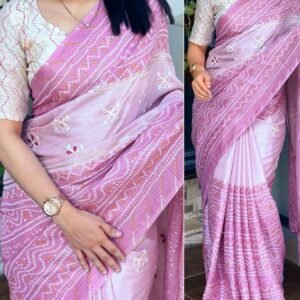 Pink Fancy Mani Check Kota Linen Saree
