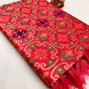 Pink Kamini Pure Soft Banarasi Patola Saree