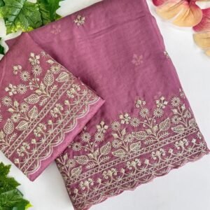 Pink Organza Silk Saree With Golden Jari Work