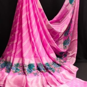 Pink Pure Moss Georgette Sarees
