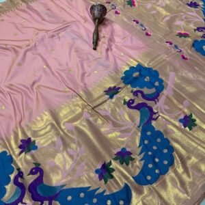 Pink Soft Kanchivaram Pethani Silk Saree