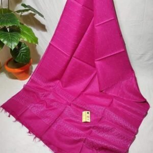 Pink Striped Kota Viscose Silk Saree