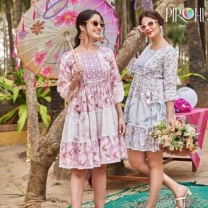 Pirohi Bawaal Pure Mul Printed Tunic Top