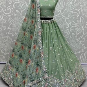 Pista Designer Wedding Lehenga Choli With Attractive Look