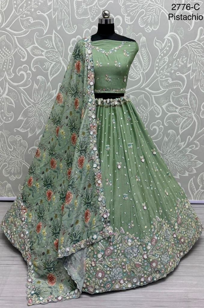 pista designer wedding lehenga 1728300641 Pista Designer Wedding Lehenga Choli With Attractive Look