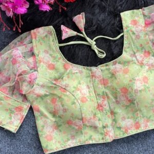 Pista Sobha Flower Printed Organza Readymade Blouse