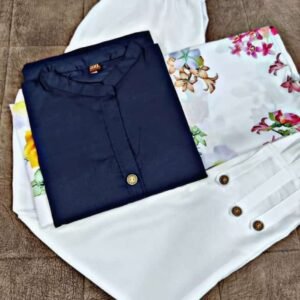 Plain Design Navy blue Kurtis