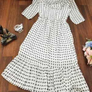 Polka Dot White Summer Special Midi Dress
