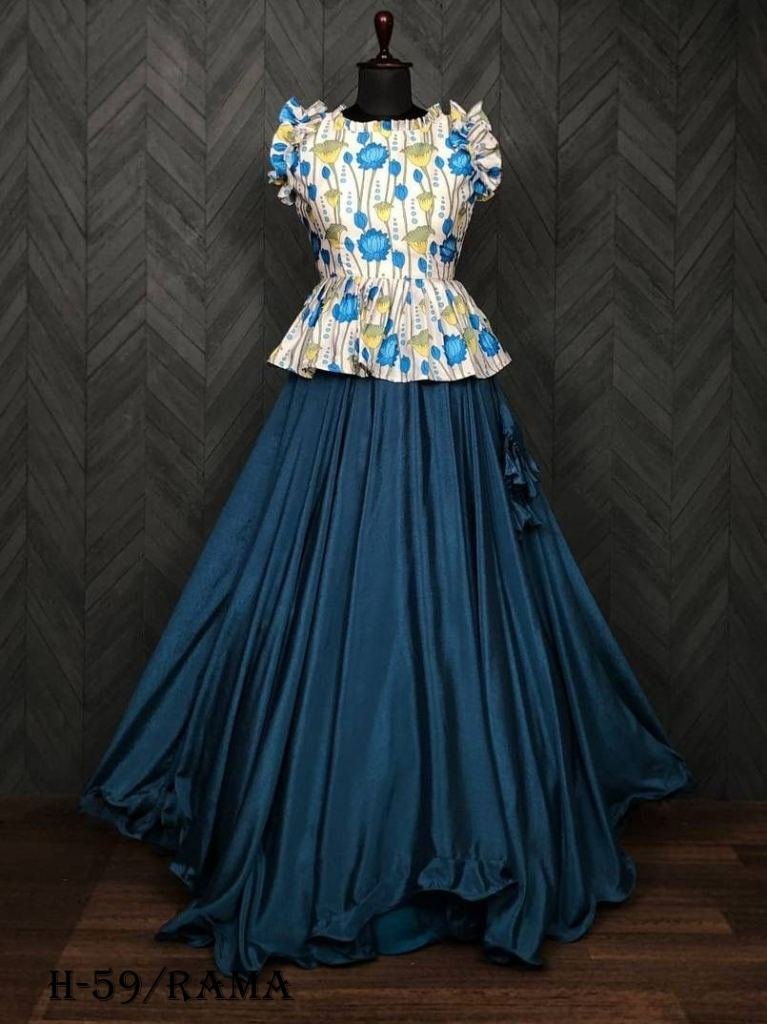 premium chinon rama crop top l 1724329404 Premium Chinon Rama Crop Top Lehenga Choli