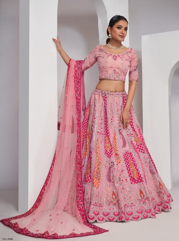 premium designer pink soft net 1723178406 Premium Designer Pink Soft Net Lehenga Choli Collections