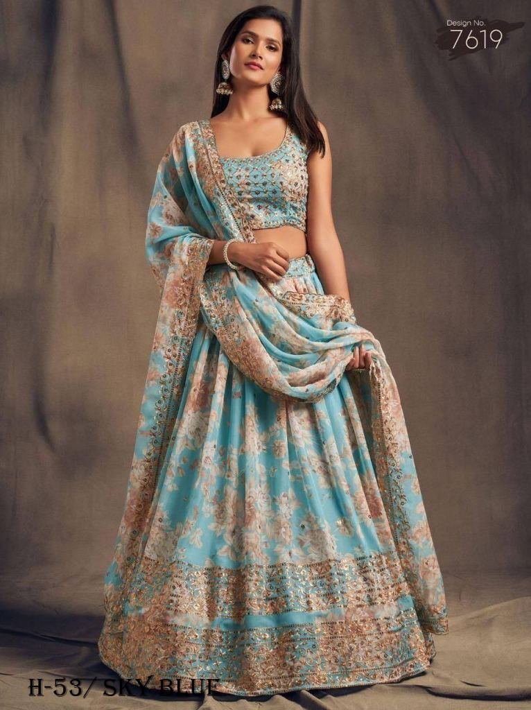 premium designer sky blue lehe 1724159050 Premium Sky Blue Lehenga Choli With Dupatta