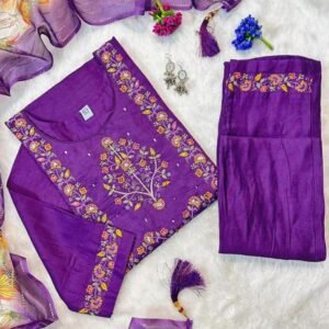 Premium Purple Color Kurti Pant With Dupatta
