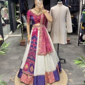 Premium Quality Off White Jacquard Lehenga Choli For women