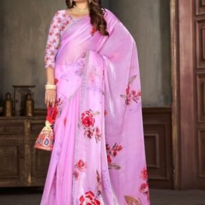 Premium Quality Pink Jimmy choo Saree
