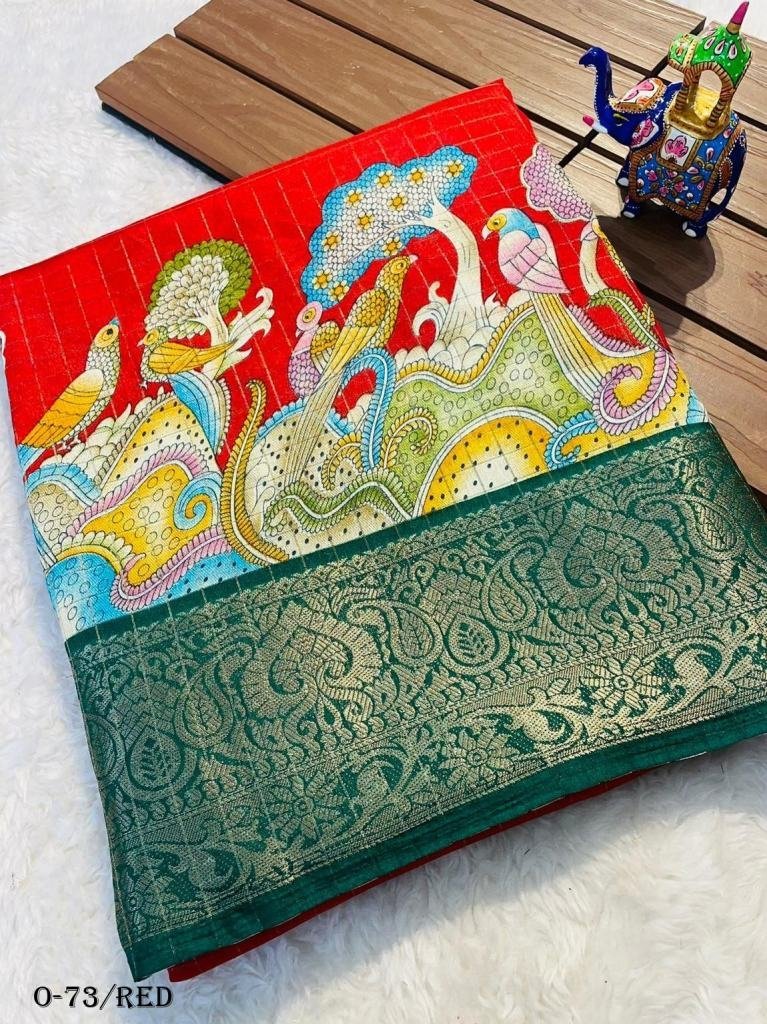 premium quality red with rama 1724332040 Premium Quality Red With Rama pallu saree