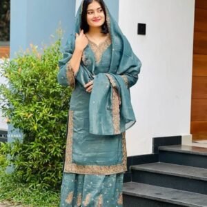 Presenting Designer Eid Collection Turquoise Sharara Suit Set