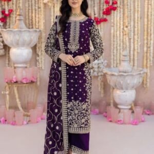 Presenting Purple Heavy Embroidered Pakistani Suit