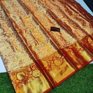 Printed Red Kanjivaram Pattu Silk Saree