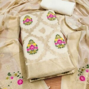 Pure Banarasi silk fancy unstitched dress material