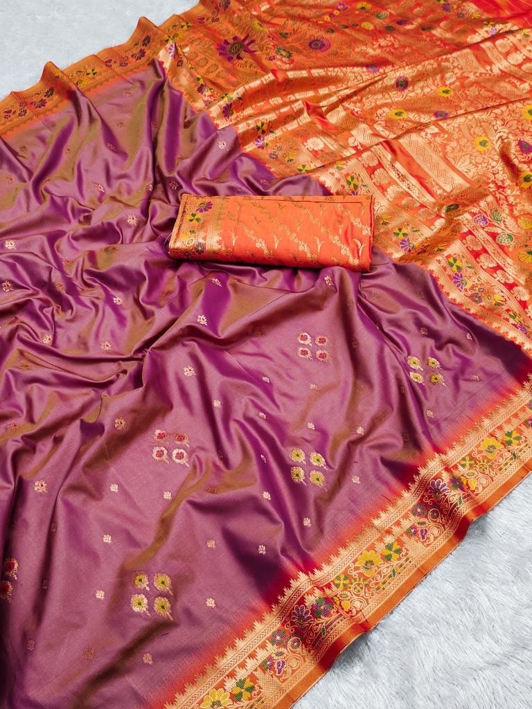 pure banarasi silk gajri color 1729921167 Pure Banarasi Silk Gajri Color Saree