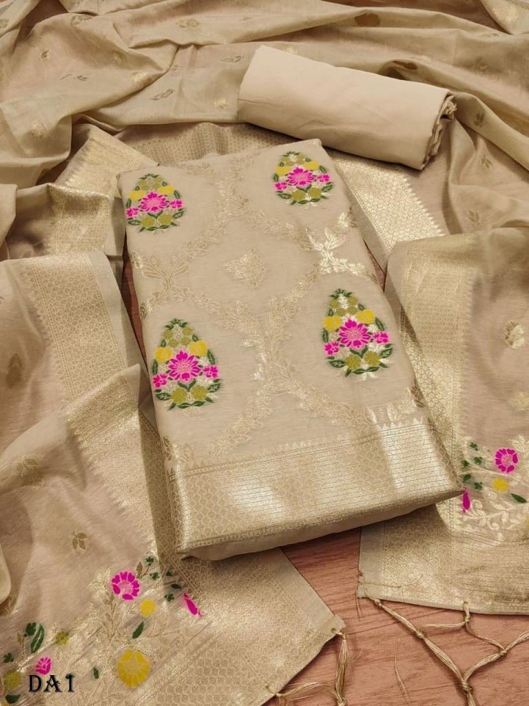 pure chanderi silk unstitched 1719229622 Pure chanderi silk unstitched dress material