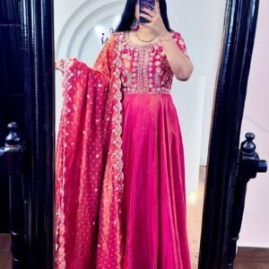 Pure Jimmy Choo Silk Embroidery Work Gown