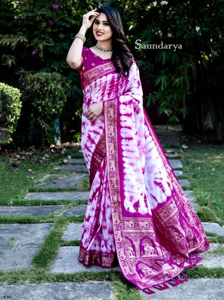 purple color dola silk saree w 1724936034 Purple Color Dola Silk Saree With Shibori Printed Work