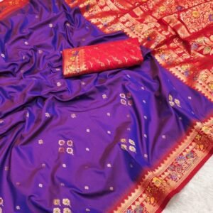 Purple Color Pure Banarasi Silk Saree