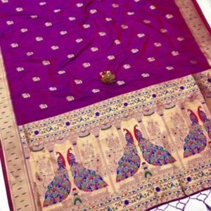 Rani Pink Designer Kanchipuram Paithani Silk Saree