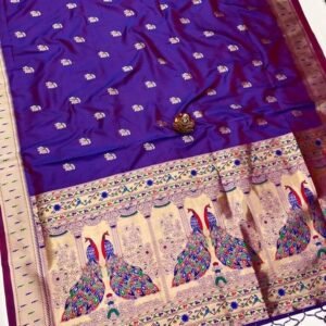 Purple Designer Kanchipuram Paithani Silk Saree
