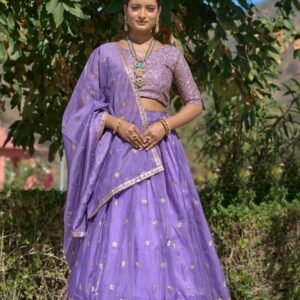 Purple Embroidery Lehenga Set Perfect For Special Occasion