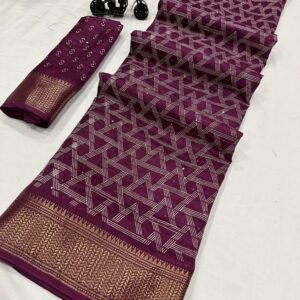 Kanchi Border Purple Dola Silk Saree
