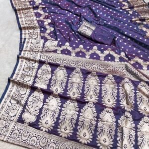 Purple Fancy Zari Work Rich Pallu Pure Banarasi Silk Saree