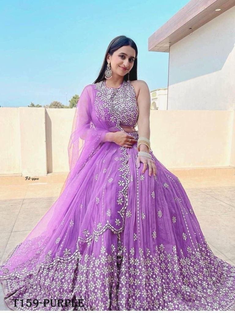 purple georgette with design w 1719916507 Purple Georgette With Design Work Lehenga Choli For Women Wear