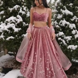 Purple Japan Satin Lehenga Choli with Coding Dori And Sequence Work